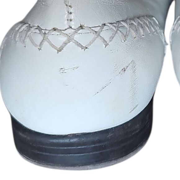 Mootsie Tootsies Moc II Vintage White Leather Loafers Sz 11 Minimalist Classic - Picture 14 of 14